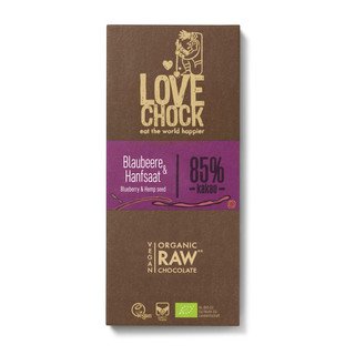 Lovechock Cioccolato Blueberry e Semi di Canapa, EU Biologico 70 g