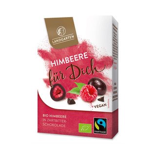 Landgarten Himbeere in Zartbitterschokolade, EU Bio / FLO-Fairtrade 90g