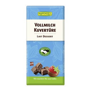 Rapunzel Kuvertüre Vollmilch, HIH, EU Bio / Fairer Handel 200g