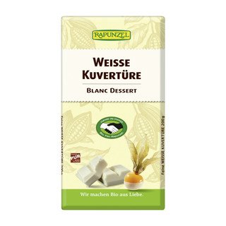 Rapunzel Kuvertüre Weisse Schokolade, HIH, EU Bio / Fairer Handel 200g