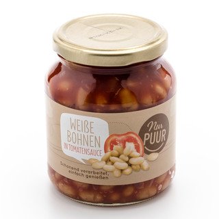 Nur Puur Weiße Bohnen in Tomatensauce, EU-Bio 350 ml