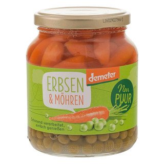 Nur Puur Erbsen mit Möhren, Demeter 350ml
