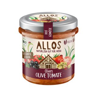 Allos Brotaufstrich Hofgemüse 'Olive Tomate', EU Bio 135g