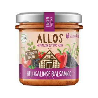 Allos Linsen-Aufstrich Beluga Linsen Balsamico, EU Bio 140g