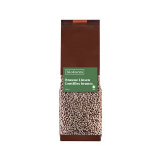 Biofarm Braune Linsen, Bio Knospe 500g