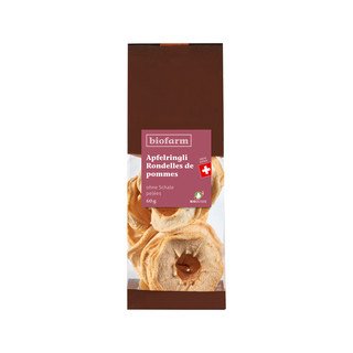 Biofarm Apfelringe ohne Schalen, Bio Knospe Schweiz 60g