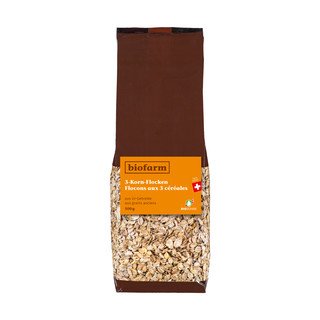 Biofarm 3-Korn-Flocken aus Urgetreide, Bio Knospe Schweiz 500g