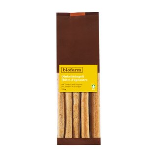 Biofarm Dinkelstängeli mit Tomaten und Oregano, Bio Knospe 120g