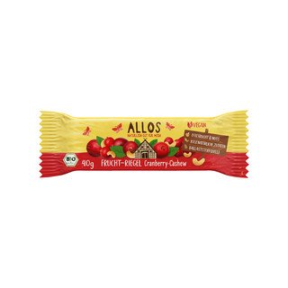 Allos Fruchtschnitte Cranberry-Cashew, EU Bio 40g