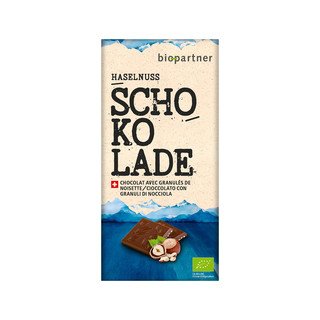 Bio Partner Milchschokolade Haselnuss, CH Bio 75g