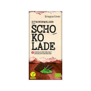 Bio Partner Schokolade Zartbitter mit Zitronenmelisse, CH Bio 75g