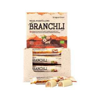 Bio Partner Branchli weiss mit Haselnussfüllung, CH Bio 22g