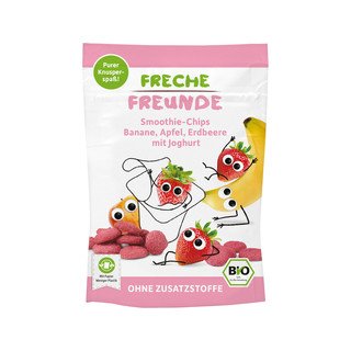 Freche Freunde Smoothie - Chips Banane, Apfel & Erdbeere mit Joghurt, EU Bio 16ml