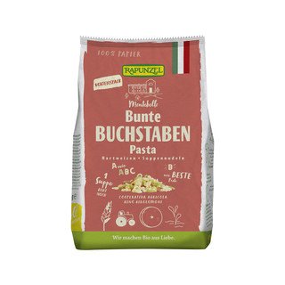 Rapunzel Buchstaben Suppennudeln Semola bunt, EU Bio 500g
