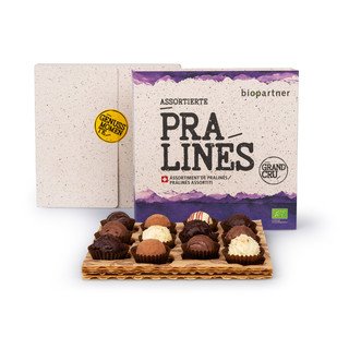 Bio Partner Pralinés assortiert, 12 Stück, CH Bio 144g