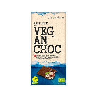 Bio Partner Tafel vegan brun mit Haselnüssen, CH Bio 75g