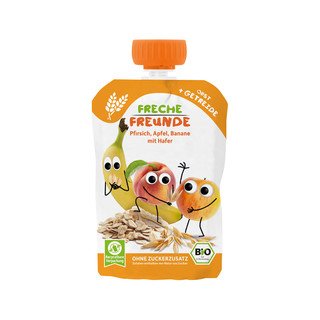 Freche Freunde Quetschmus Pfirsich, Apfel, Banane mit Hafer, EU Bio 100g