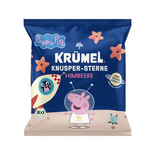 KRÜMEL Knusper-Sterne Himbeere, Peppa Pig, EU Bio 20g