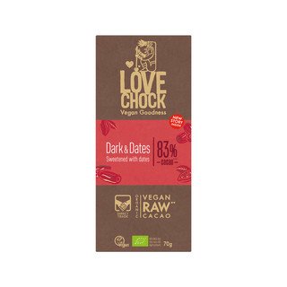 Lovechock Dark & Dates 83% Cioccolato, Biologico UE 70g