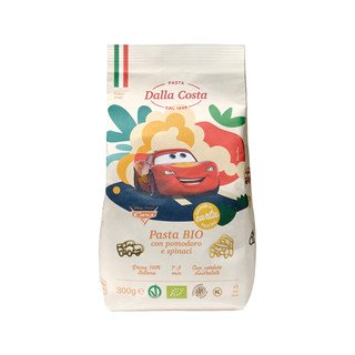 Dalla Costa Disney Pasta Cars, aus Hartweizengriess mit Tomate und Spinat, EU Bio 300g