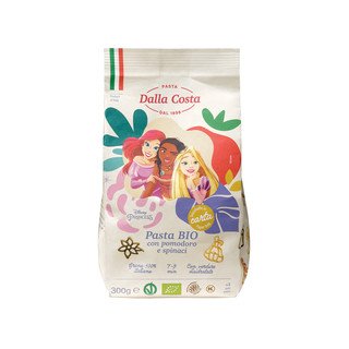 Dalla Costa Disney Pasta Prinzessinen, aus Hartweizengriess mit Tomate und Spinat, EU Bio 300g