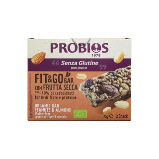 Bar PROBIOS con Arachidi e Mandorle, Biologico UE 3 x 25 g