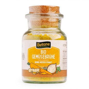 BELTANE Bouillon végétal biologique dans un bocal en verre à bouchon en liège de 110 g
