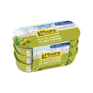 Phare d'Eckmühl Piccole sardine del Mediterraneo in olio extravergine d'oliva biologico, senza certificazione 55 g