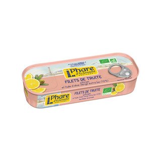 Filetti di trota Phare d'Eckmühl con olio extravergine di oliva biologico e limone, EU Bio 130 ml