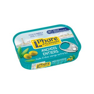 Phare d’Eckmühl Acciughe intere in olio extravergine di oliva biologico, senza certificazione 115 g