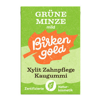 BIRKENGOLD Naturkaugummi Zahnpflege Grüne Minze Mild 20 Stück