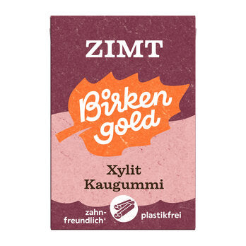 BIRKENGOLD Xylit Kaugummi Zimt Natur-Kaumasse 28 g