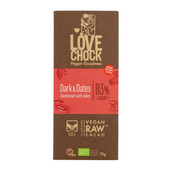 LOVECHOCK Barre Dark & Dates 83% 70g