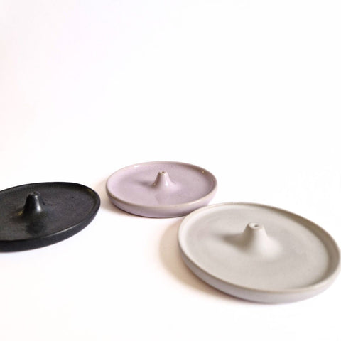 Support pour encens en bâtonnets en céramique noir