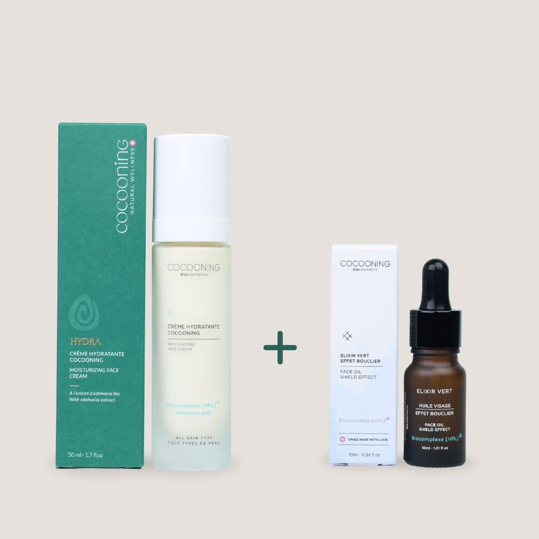 Duo Crème  hydratante + Elixir vert deluxe