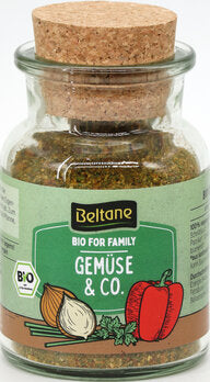 BELTANE Organic pour les Légumes de Famille & Co. Pot en verre avec bouchon en liège Sans gluten 80 g