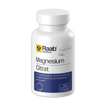 RAAB VITALFOOD Magnésium Citrate 75 capsules à 840 mg, 75 pièces