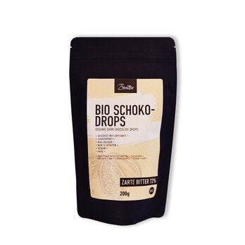 BIOSÜSSE Gouttes de chocolat noir amer 72% cacao 200 g