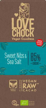LOVECHOCK Sweet Nibs & Sea Salt 85% Cocoa 70g