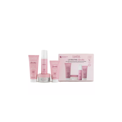 Luxéol Coffret Routine Boucles Voyage Shampooing (75 ml), Masque (50 ml), Crème de soin (50 ml) et Gelée (50 ml)