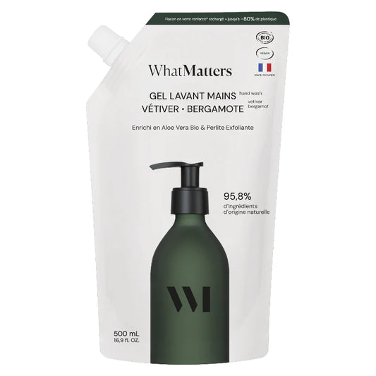 Eco-recharge Gel Lavant Mains Exfoliant Vétiver - Bergamote 500mL
