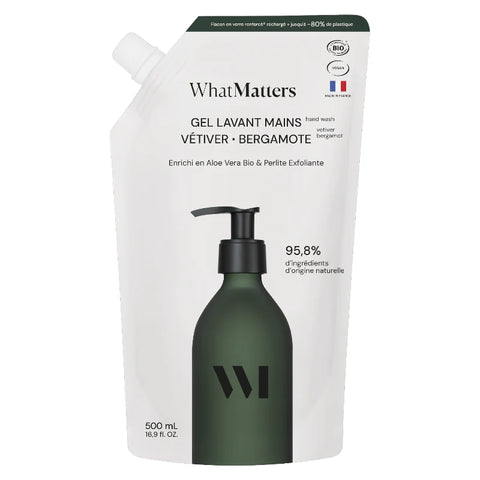 Eco-recharge Gel Lavant Mains Exfoliant Vétiver - Bergamote 500mL