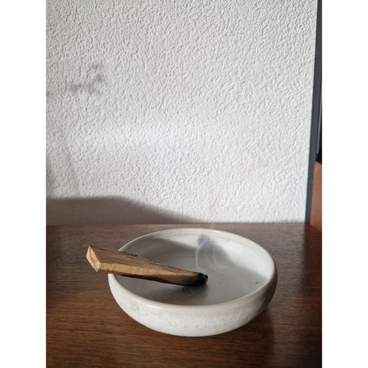 Räucherschale Keramik Weiß