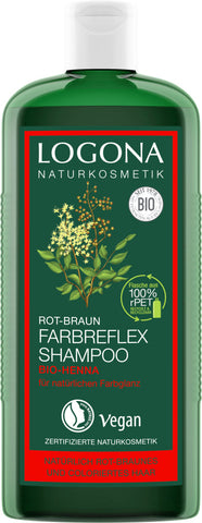 LOGONA Colour Reflex Shampoo Red Brown Organic Henna