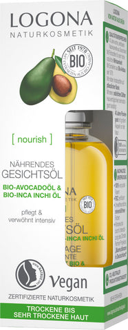 LOGONA NOURISH Nourishing Facial Oil organic avocado & organic Incha Inchi oil