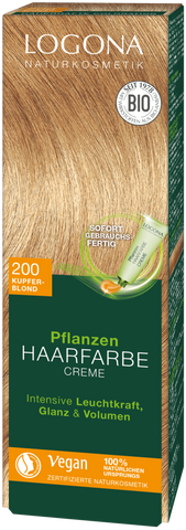 LOGONA Herbal hair color cream Copper blonde 200