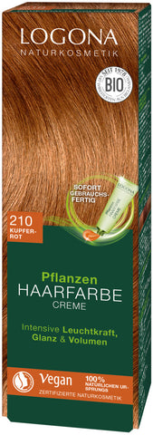 LOGONA Herbal hair color cream Copper red 210