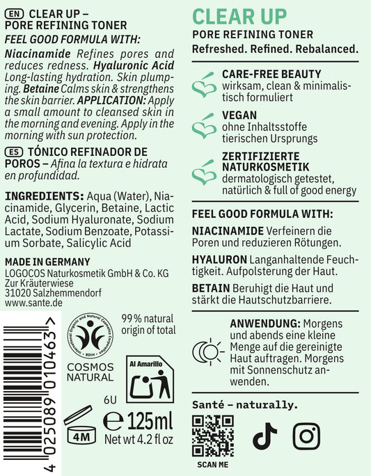 SANTÉ Clear Up Pore Refining Toner