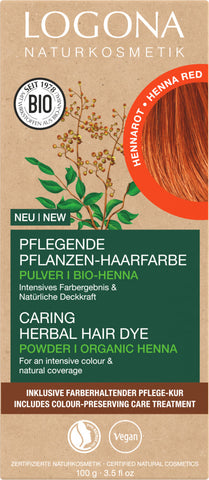 LOGONA Caring herbal hair dye 04 henna red