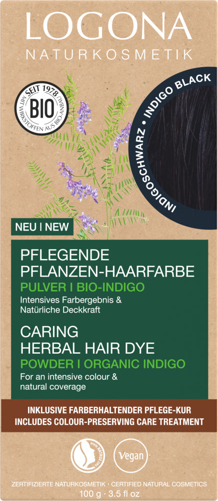 LOGONA Caring herbal hair dye 12 indigo black
